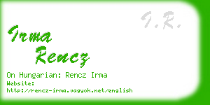 irma rencz business card